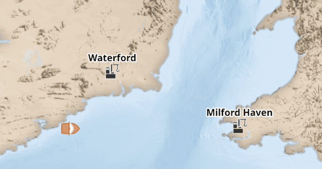 Part of Map of fishing Boat Route in the Irish Sea